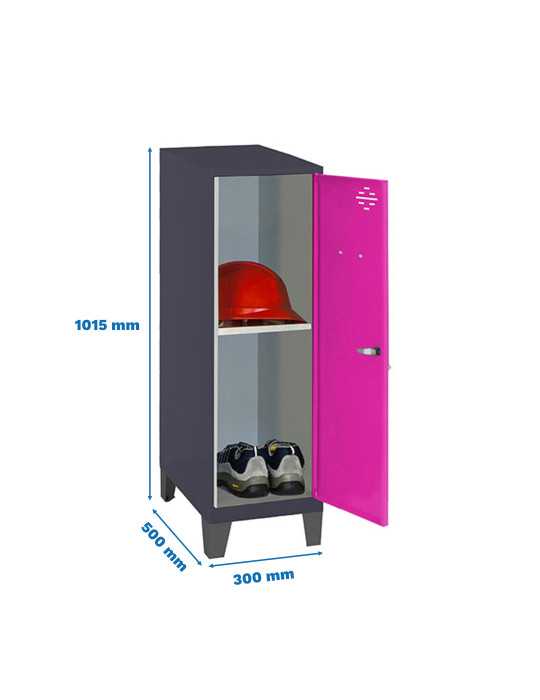 Taquilla 1015x300x500 SIMONLOCKER DISM.MINI + BAN. 915x300x500+PIES AN/R marca SIMONRACK