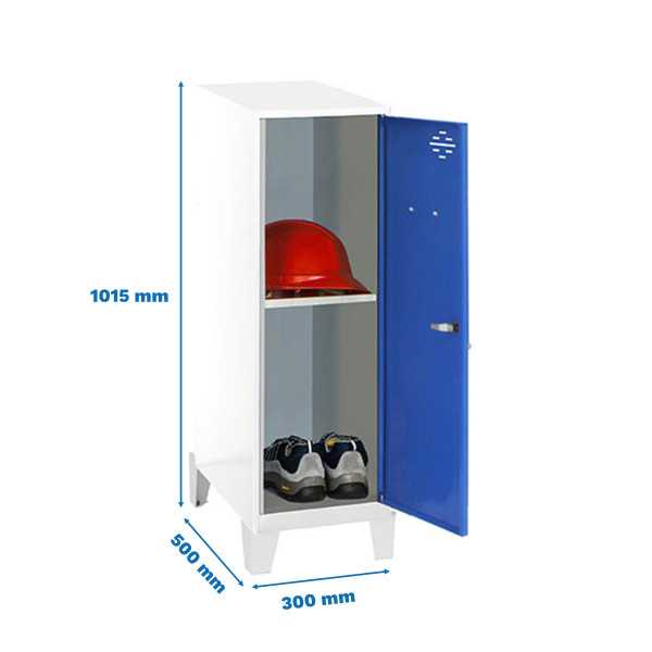Taquilla 1015x300x500 SIMONLOCKER DISM.MINI + BAN. 915x300x500+PIES B/AZ marca SIMONRACK