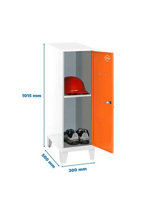 Taquilla 1015x300x500 SIMONLOCKER DISM.MINI + BAN. 915x300x500+PIES B/NA marca SIMONRACK