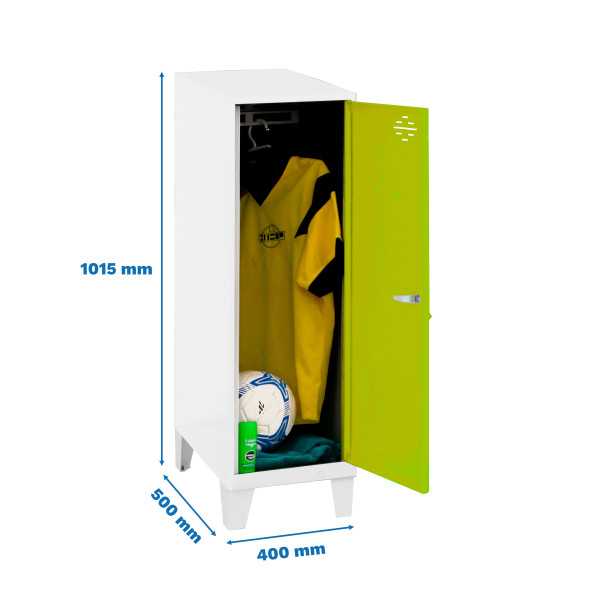 Taquilla 1015x400x500 SIMONLOCKER DISM.SINGLE MINI 915x400x500+PIES B/VE marca SIMONRACK