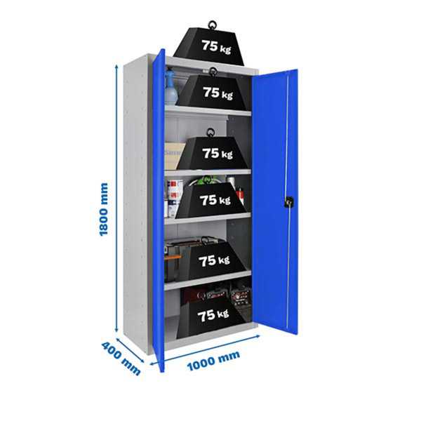 Taquilla 1800x1000x400 SIMONLOCKER PROFESIONAL MULTI. 180x100x40 2/4 GR/AZU marca SIMONRACK