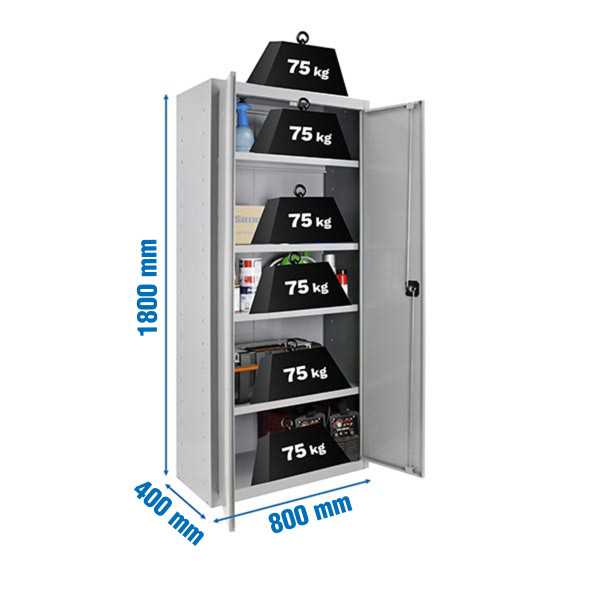 Taquilla 1800x800x400 SIMONLOCKER DIY MULTIUSO 180x80x40 2/4 GRIS marca SIMONRACK