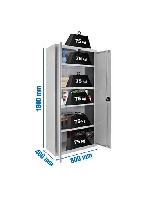 Taquilla 1800x800x400 SIMONLOCKER DIY MULTIUSO 180x80x40 2/4 GRIS marca SIMONRACK