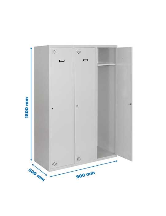 Taquilla 1800x900x500 SIMONLOCKER DIY SINGLE 3/3 300 (900) GRIS marca SIMONRACK
