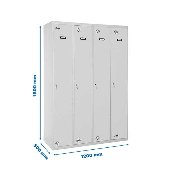 Taquilla 1800x1200x500 SIMONLOCKER DIY SINGLE 4/4 300 (1200) GRIS marca SIMONRACK