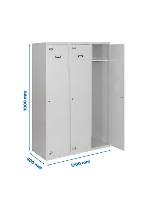 Taquilla 1800x1200x500 SIMONLOCKER DIY SINGLE 3/3 400 (1200) GRIS marca SIMONRACK