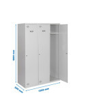 Taquilla 1800x1200x500 SIMONLOCKER DIY SINGLE 3/3 400 (1200) GRIS marca SIMONRACK
