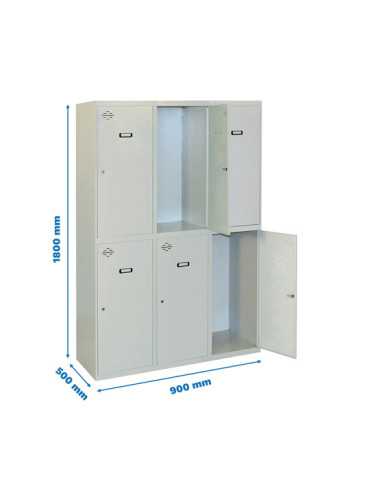 Taquilla 1800x900x500 SIMONLOCKER DIY TANDEM 3/6 300 (900) GRIS marca SIMONRACK