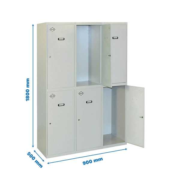 Taquilla 1800x900x500 SIMONLOCKER DIY TANDEM 3/6 300 (900) GRIS marca SIMONRACK