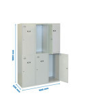 Taquilla 1800x900x500 SIMONLOCKER DIY TANDEM 3/6 300 (900) GRIS marca SIMONRACK