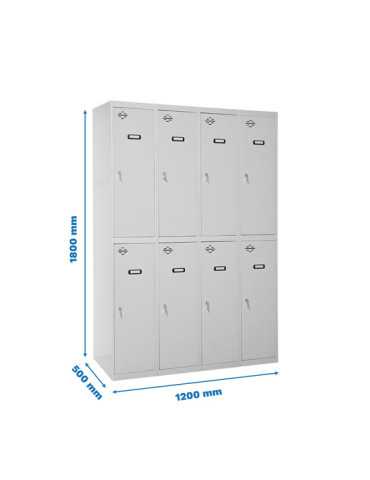 Taquilla 1800x1200x500 SIMONLOCKER DIY TANDEM 4/8 300 (1200) GRIS marca SIMONRACK