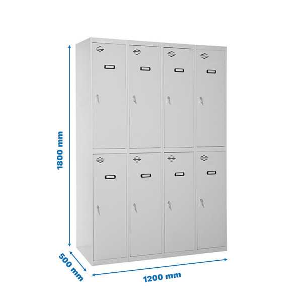 Taquilla 1800x1200x500 SIMONLOCKER DIY TANDEM 4/8 300 (1200) GRIS marca SIMONRACK