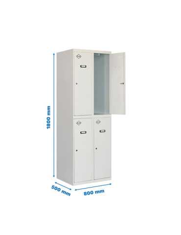 Taquilla 1800x800x500 SIMONLOCKER DIY TANDEM 2/4 400 (800) GRIS marca SIMONRACK