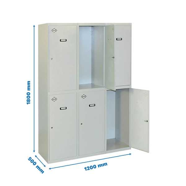 Taquilla 1800x1200x500 SIMONLOCKER DIY TANDEM 3/6 400 (1200) GRIS marca SIMONRACK