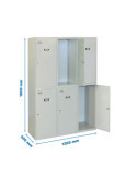 Taquilla 1800x1200x500 SIMONLOCKER DIY TANDEM 3/6 400 (1200) GRIS marca SIMONRACK