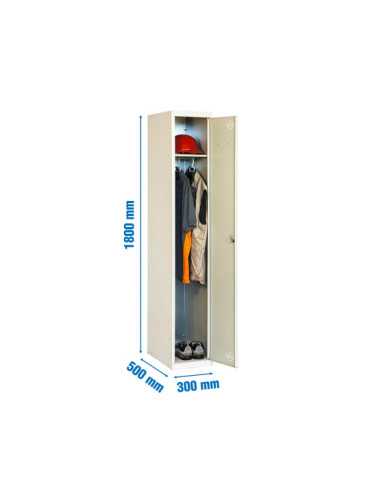 Taquilla 1800x300x500 SIMONLOCKER DIY SINGLE 1/1 300 INITIAL GRIS marca SIMONRACK