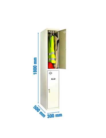 Taquilla 1800x300x500 SIMONLOCKER DIY TANDEM 1/2 300 INITIAL GRIS marca SIMONRACK