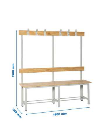 Banco Vestuario 1500x1600x350 simple sin repisa 6/1500 marca SIMONRACK