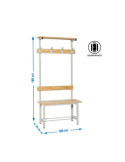 Banco Vestuario 1800x1000x350 simple con repisa 4/1000 marca SIMONRACK