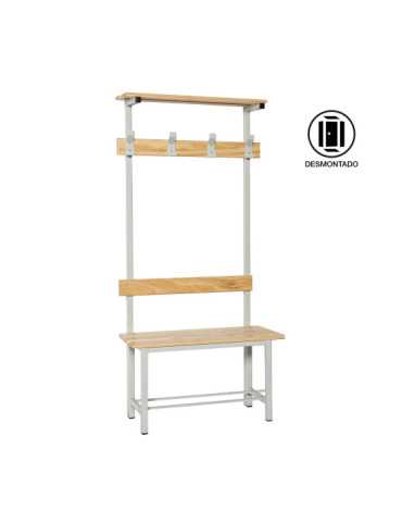 Banco Vestuario 1800x1000x350 simple con repisa 4/1000 marca SIMONRACK 2