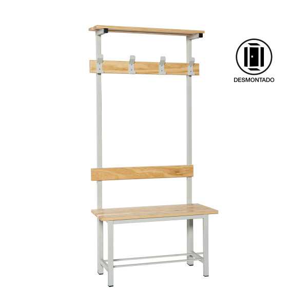 Banco Vestuario 1800x1000x350 simple con repisa 4/1000 marca SIMONRACK
