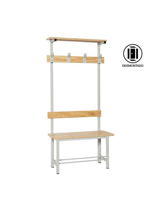 Banco Vestuario 1800x1000x350 simple con repisa 4/1000 marca SIMONRACK