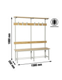 Banco Vestuario 1500x1800x350 simple con repisa 6/1500 marca SIMONRACK