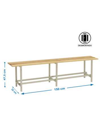 Banco Vestuario 475x1500x320 MADERA 1500 mm marca SIMONRACK