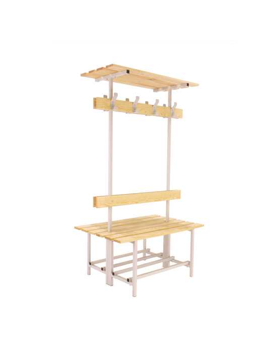 Banco Vestuario 1800x1500x670 doble con repisa 12/1500 marca SIMONRACK