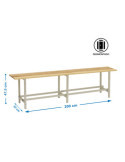 Banco Vestuario 475x2000x320 MADERA 2000 mm marca SIMONRACK