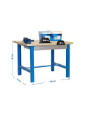 Banco trabajo 865x1500x750 SIMONWORK BT6 MDF 1BOX 1500x750 AZUL/MADERA marca SIMONRACK