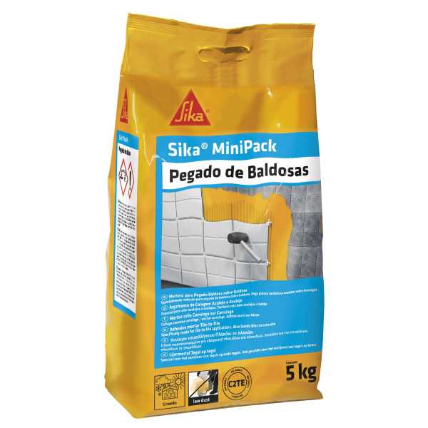 SikaMiniPack Pegado de Baldosas grey 5 KG Saco SIKA (Lote 4 Unidades)