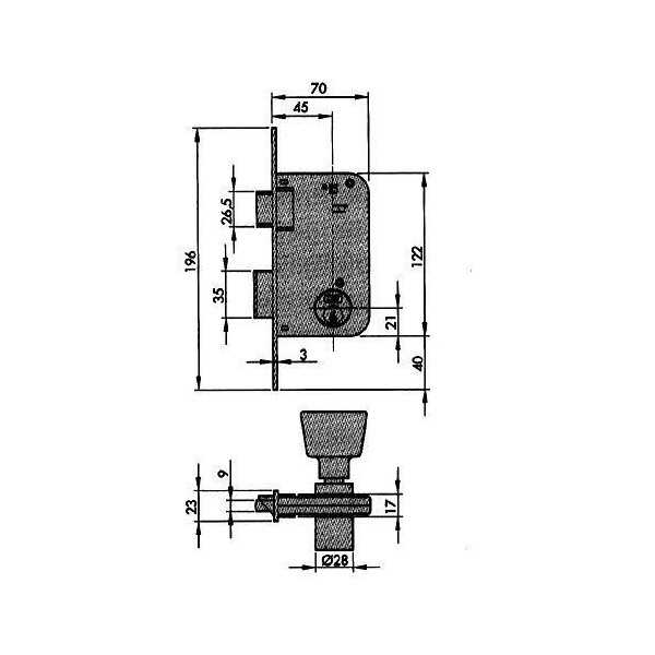 Cerradura embutir 52-70 hl YALE