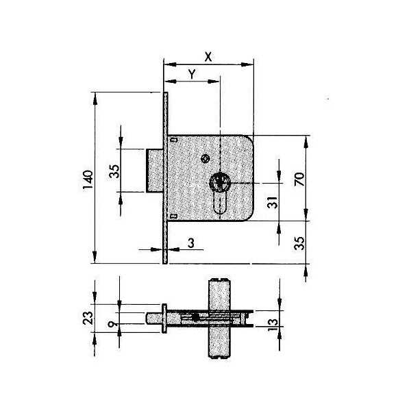 Cerradura embutir 601-60 hl YALE