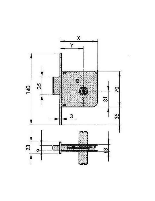 Cerradura embutir 601-60 hl YALE
