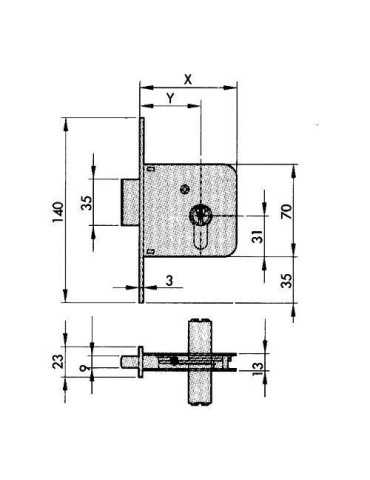 Cerradura embutir 601-70 hl YALE