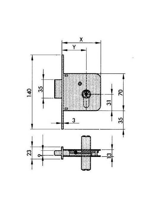 Cerradura embutir 601-70 hl YALE
