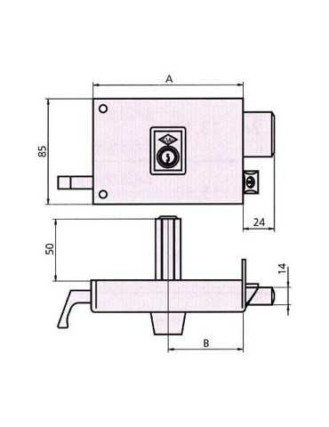 Cerradura reversible 125ar 10 izquierda he pf CVL
