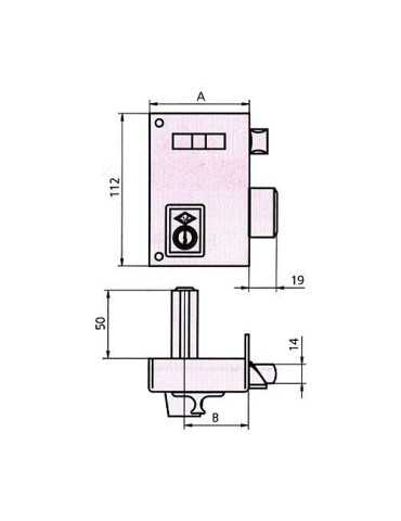 Cerradura sobreponer 56a 60 derecha he pf. CVL