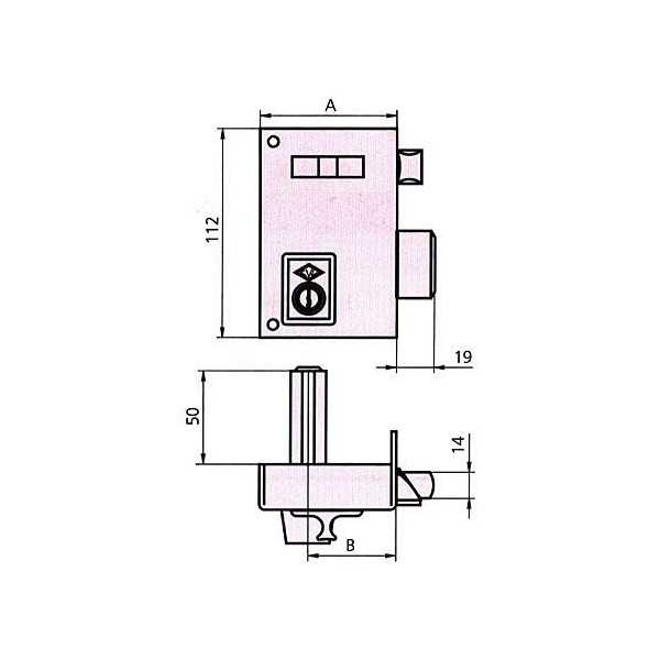 Cerradura sobreponer 56a 60 derecha he pf. CVL