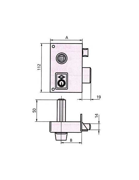 Cerradura sobreponer 56b 60 derecha he pf. CVL