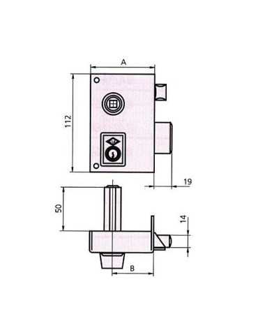 Cerradura sobreponer 56b 60 izquierda he pf. CVL
