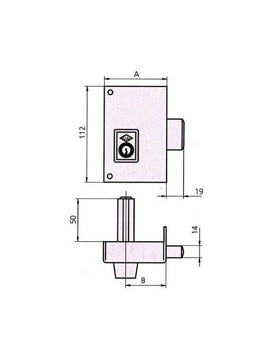 Cerradura sobreponer 56c 60 derecha he pf. CVL