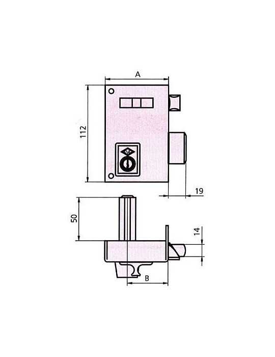 Cerradura sobreponer 156a 70 derecha he rd. CVL