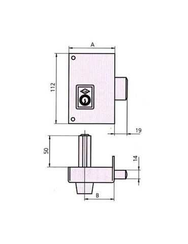 Cerradura sobreponer 156c 60 izquierda he rd. CVL
