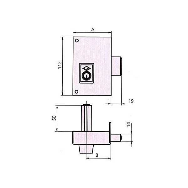 Cerradura sobreponer 156c 60 izquierda he rd. CVL