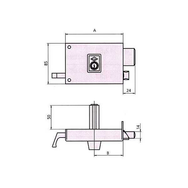 Cerradura sobreponer 125a 12 derecha he pf. CVL