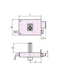 Cerradura sobreponer 125a 14 derecha he pf. CVL