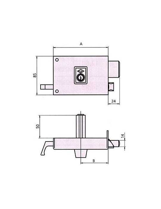 Cerradura sobreponer 1125a 8 izquierda he rd. CVL