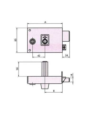 Cerradura sobreponer 1125br 14 derecha he rd. CVL